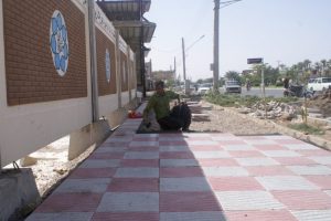 موزائیک فرش پیاده روهای ضلع غربی بلوار وحشی بافقی آغاز شد