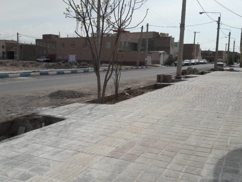 عملیات اجرایی موزائیک فرش خیابان سردار شهید شاهپورزاده