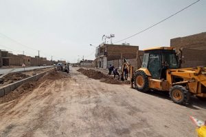 روایت تلاش : گزارش تصویری از تکمیل بلوار شهدا ( نصب سنگ جدول لاین دوم )