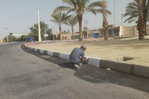 روایت تلاش : گزارش تصویری از ساماندهی میدان زکات ( رنگ آمیزی سنگ جدول )