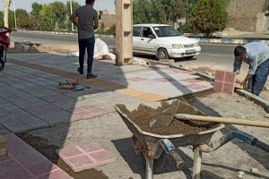 روایت تلاش : گزارش تصویری از موزاییک فرش معابر سطح شهر ( بلوار امام علی )