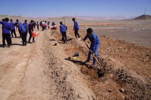 کاشت نهال توسط نونهالان بافقی/ کاشت هفت هزار درخت در گردشگاه آبشار بزودی