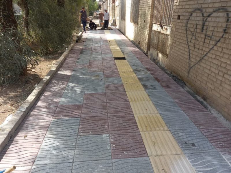 روایت تلاش : موزاییک فرش پیاده رو های سطح شهر – خیابان شیخ محمد تقی
