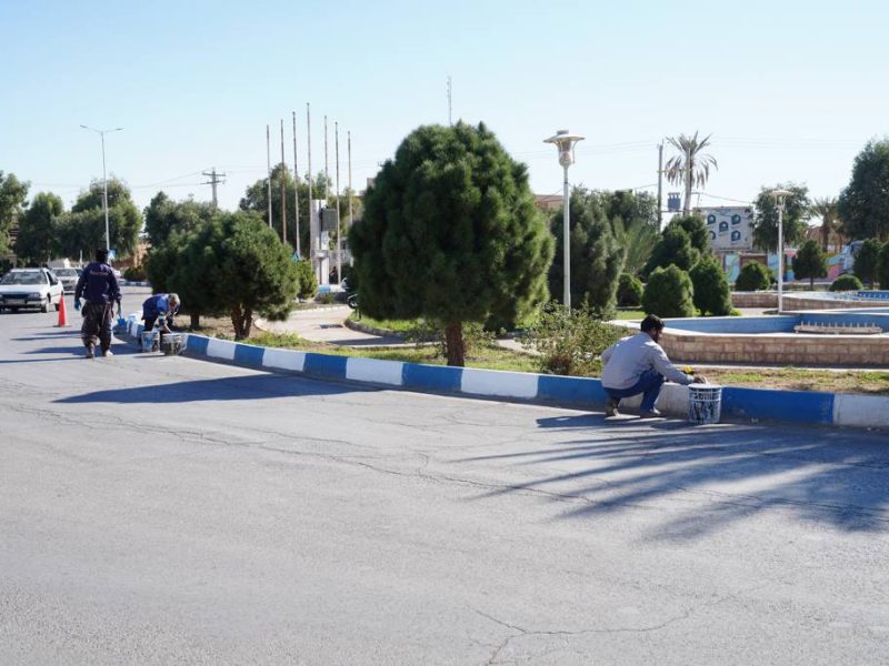 روایت تلاش : رنگ آمیزی ترافیکی معابر سطح شهر ( میدان امام حسین (ع) )