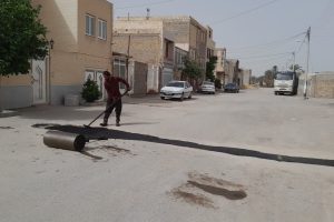 روایت تلاش : لکه گیری معابر سطح شهر با دستگاه مکانیزه ی آسفالت