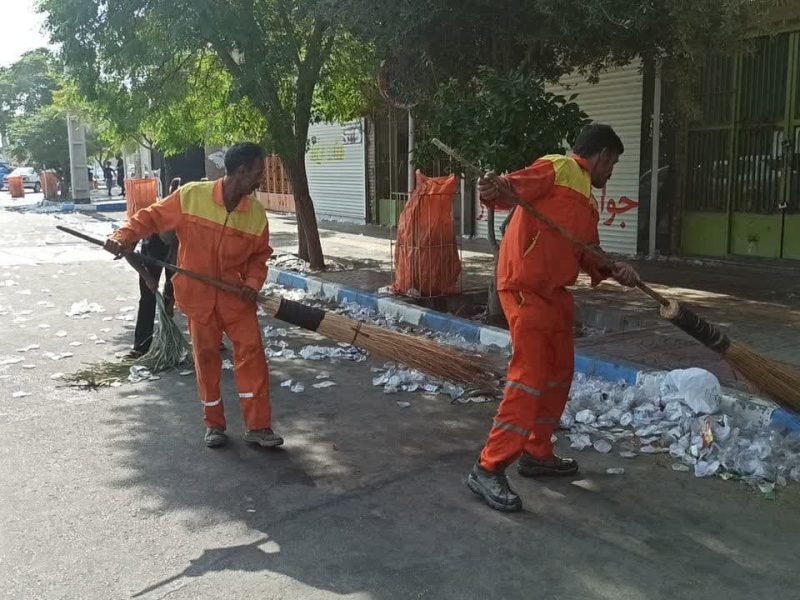 روایت تلاش : پاکسازی ونظافت معابر سطح شهر در ایام تاسوعا و عاشورای حسینی