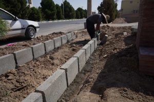 روایت تلاش : نصب سنگ جدول معابر سطح شهر (بلوار شهدا )